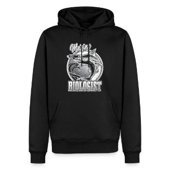 Biologiste marin Requin-marteau Biologie marine - Sweat à capuche Premium bio Homme - noir - Devant - Nico (187cm)