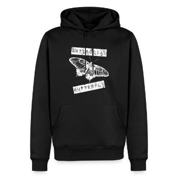 Antisozialer Schmetterling Introvertierter Jahrgang - Männer Premium Bio Hoodie - Schwarz - Vorne - Nico (187cm)