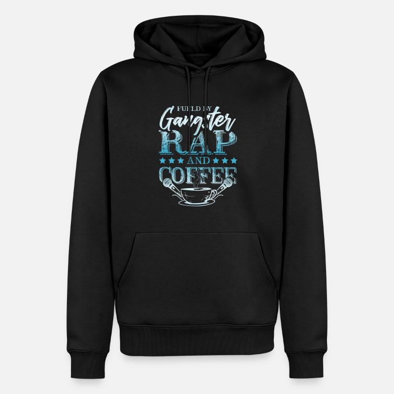 Gangster rap et café - Sweat à capuche Premium bio Homme - noir