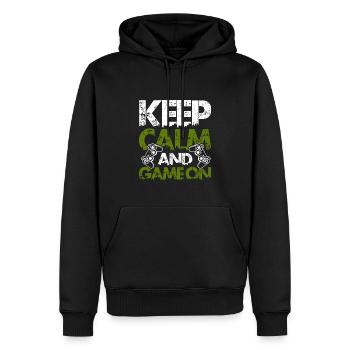 keep calm gamer - Männer Premium Bio Hoodie - Schwarz - Vorne - Nico (187cm)