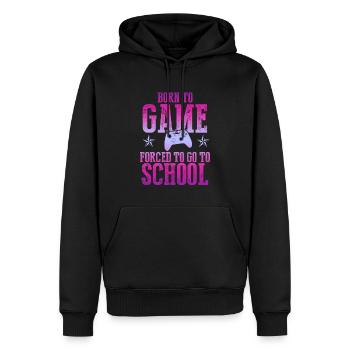 joueur scolaire - Sweat à capuche Premium bio Homme - noir - Devant - Nico (187cm)