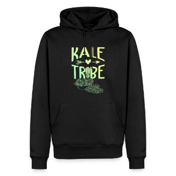 chou frisé végétalien - Sweat à capuche Premium bio Homme - noir - Devant - Nico (187cm)