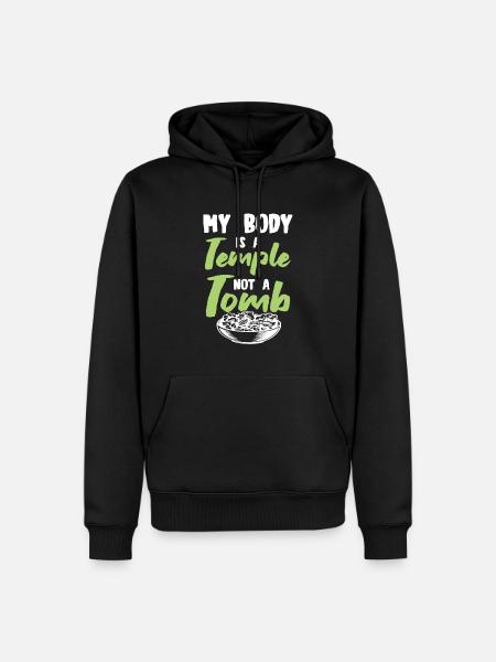 körper tempel vegan - Männer Premium Bio Hoodie - Schwarz