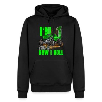 1. Geburtstag Monster Truck für Jungen & Mädchen 1 Jahr - Männer Premium Bio Hoodie - Schwarz - Vorne - Nico (187cm)