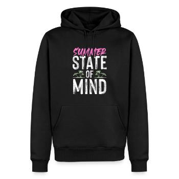 summer sommer - Männer Premium Bio Hoodie - Schwarz - Vorne - Nico (187cm)