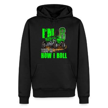 8th Birthday Monster Truck For Boys & Girls 8 Year - Men’s Premium Organic Hoodie - black - Front - Nico (187cm)