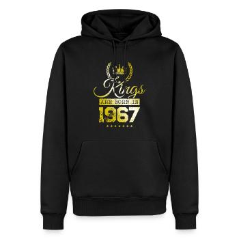 les rois naissent en 1967 - Sweat à capuche Premium bio Homme - noir - Devant - Nico (187cm)