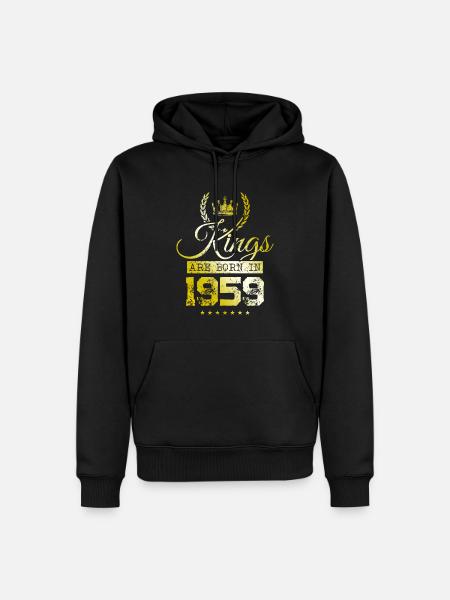 kings are born 1959 - Men’s Premium Organic Hoodie - black