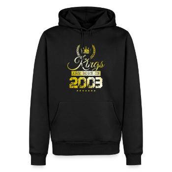 kings are born 2003 - Men’s Premium Organic Hoodie - black - Front - Nico (187cm)