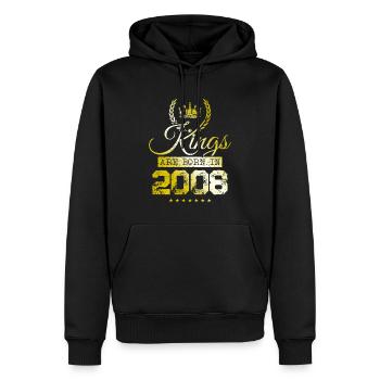 kings are born 2008 - Men’s Premium Organic Hoodie - black - Front - Nico (187cm)