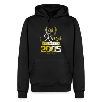 kings are born 2005 - Männer Premium Bio Hoodie - Schwarz - Vorne - Nico (187cm)