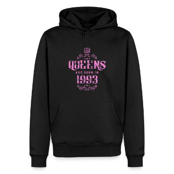 né en 1993 - Sweat à capuche Premium bio Homme - noir - Devant - Nico (187cm)