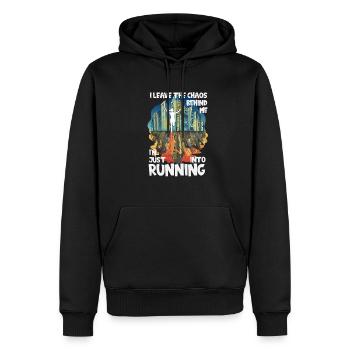 Marathon du Chaos, Trail Running - Sweat à capuche Premium bio Homme - noir - Devant - Nico (187cm)