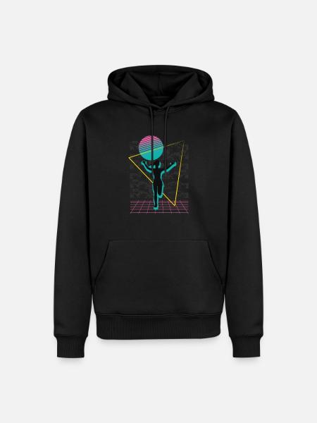 Vaporwave Synthwave Marathon, Trailrunning - Männer Premium Bio Hoodie - Schwarz