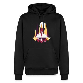 Marathon, coureur de trail running - Sweat à capuche Premium bio Homme - noir - Devant - Nico (187cm)