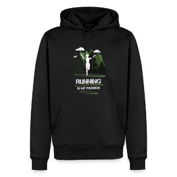 Marathon, Trailrunning Passion - Sweat à capuche Premium bio Homme - noir - Devant - Nico (187cm)