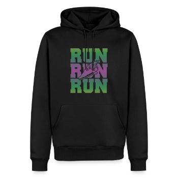 rennen run - Männer Premium Bio Hoodie - Schwarz - Vorne - Nico (187cm)