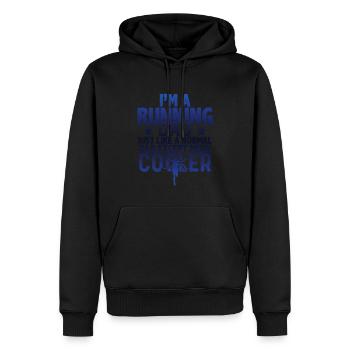 courir papa papa - Sweat à capuche Premium bio Homme - noir - Devant - Nico (187cm)