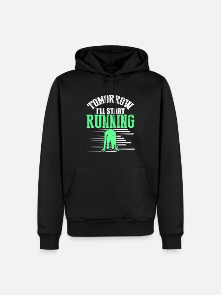 starte morgen rennen - Männer Premium Bio Hoodie - Schwarz
