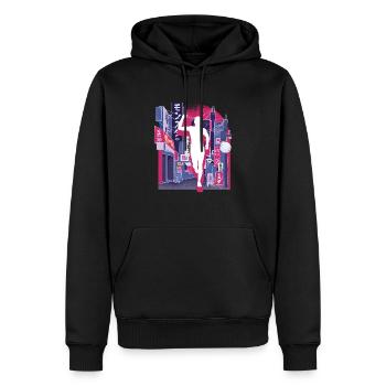 Asiatische Stadt Marathon, Trailrunning - Männer Premium Bio Hoodie - Schwarz - Vorne - Nico (187cm)