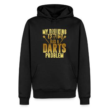 drinking team darts - Men’s Premium Organic Hoodie - black - Front - Nico (187cm)