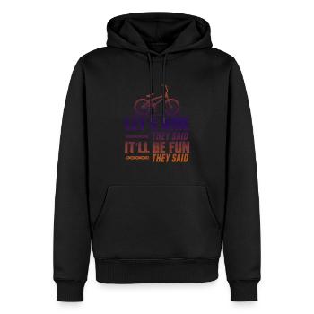 permet de faire du vélo - Sweat à capuche Premium bio Homme - noir - Devant - Nico (187cm)