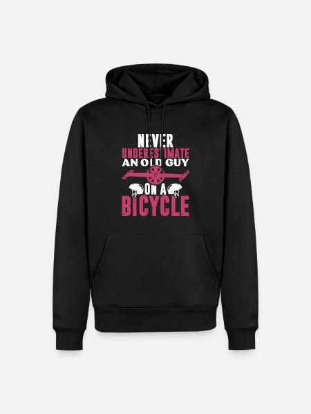 alter mann fahrrad - Männer Premium Bio Hoodie - Schwarz