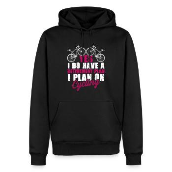 fahrrad spruch - Männer Premium Bio Hoodie - Schwarz - Vorne - Nico (187cm)