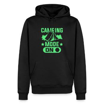 mode camping - Sweat à capuche Premium bio Homme - noir - Devant - Nico (187cm)