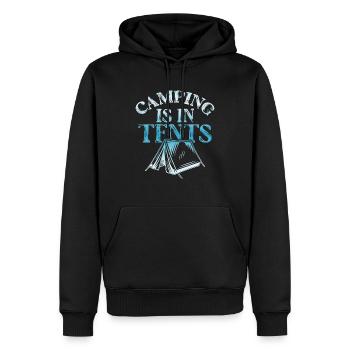 camping camping - Sweat à capuche Premium bio Homme - noir - Devant - Nico (187cm)