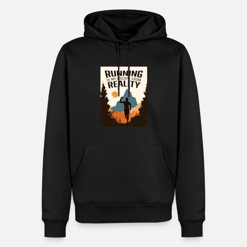 Marathon, Trailrunning, Läufer - Männer Premium Bio Hoodie - Schwarz