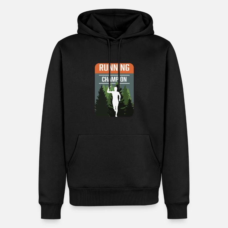 Marathon, Trailrunning Champion - Männer Premium Bio Hoodie - Schwarz