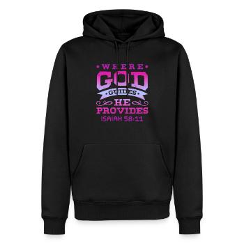 God leads - Men’s Premium Organic Hoodie - black - Front - Nico (187cm)