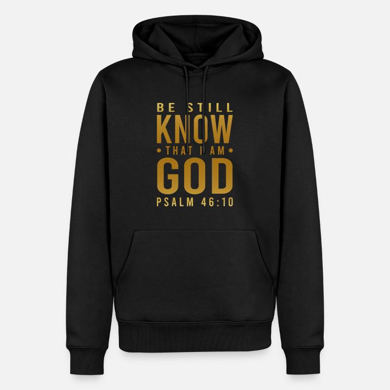 ich bin dein gott - Männer Premium Bio Hoodie - Schwarz