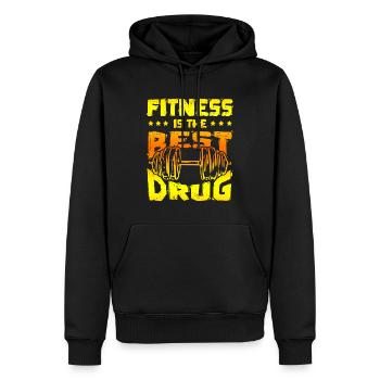 fitness beste droge - Männer Premium Bio Hoodie - Schwarz - Vorne - Nico (187cm)