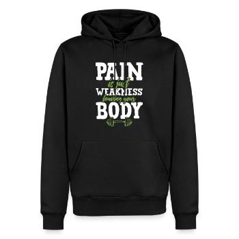 douleur fitness corporel - Sweat à capuche Premium bio Homme - noir - Devant - Nico (187cm)