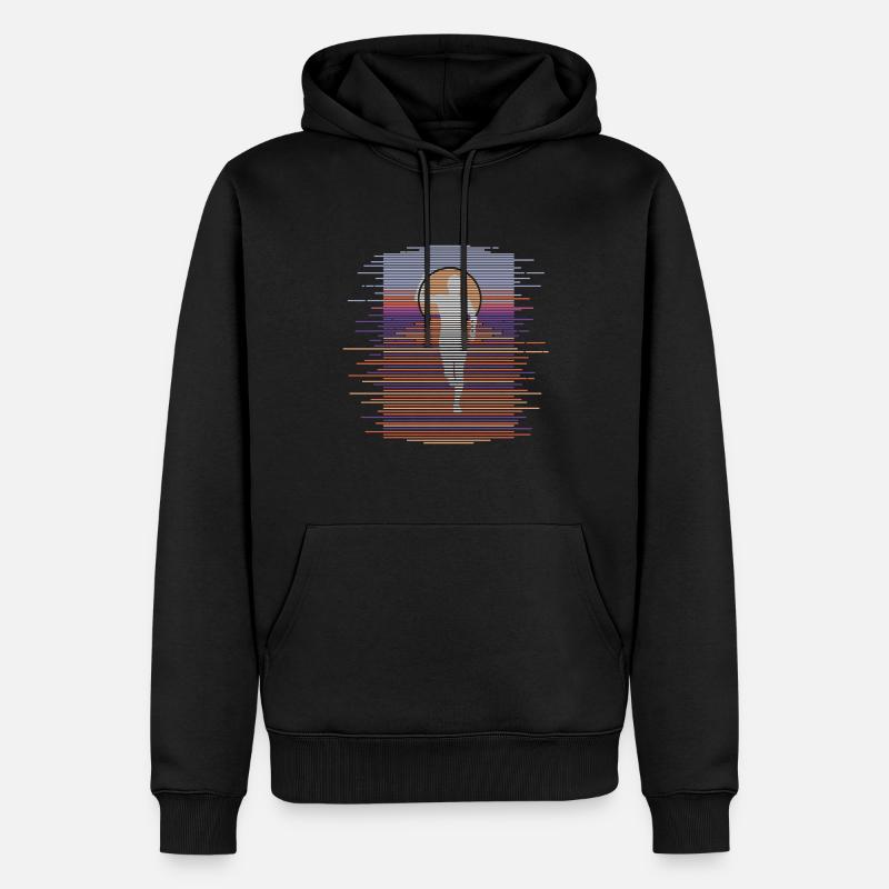 Lignes Marathon, Trail Running - Sweat à capuche Premium bio Homme - noir