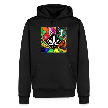 MoJamba107 - Sweat à capuche Premium bio Homme - noir - Devant - Nico (187cm)