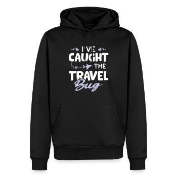 voyage vol voyage - Sweat à capuche Premium bio Homme - noir - Devant - Nico (187cm)
