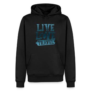 leben lieben reisen - Männer Premium Bio Hoodie - Schwarz - Vorne - Nico (187cm)