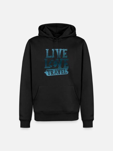 leben lieben reisen - Herre Premium økologisk hoodie - sort