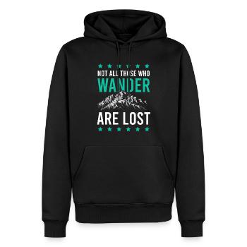 randonnée pédestre - Sweat à capuche Premium bio Homme - noir - Devant - Nico (187cm)