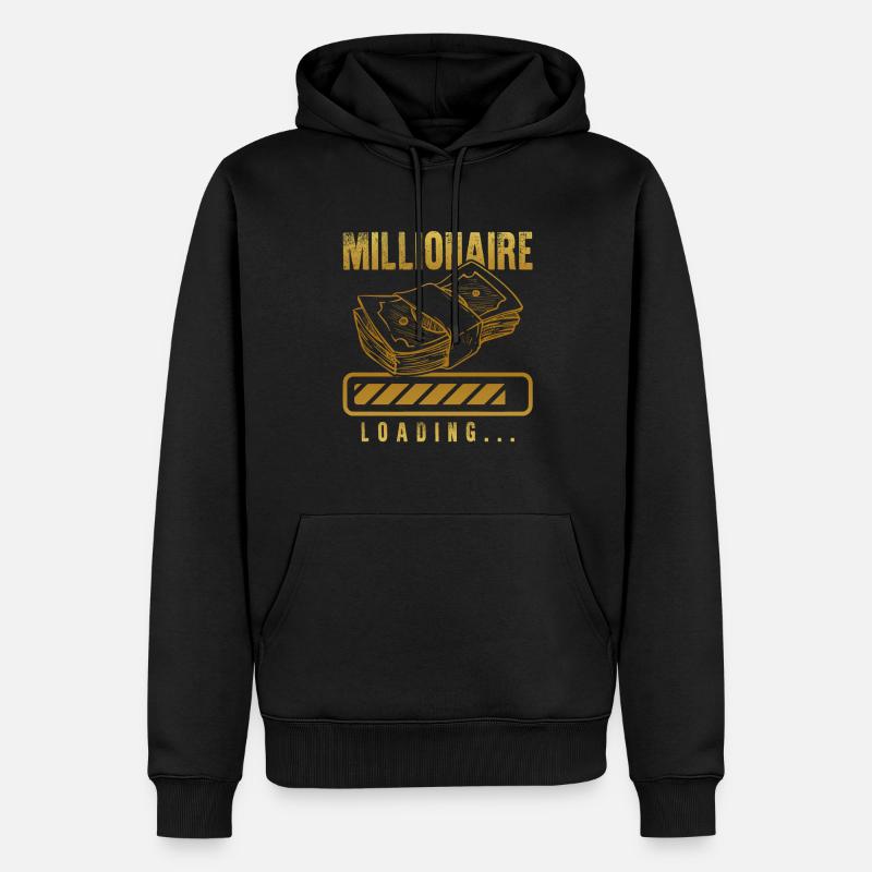 millionär loading - Männer Premium Bio Hoodie - Schwarz