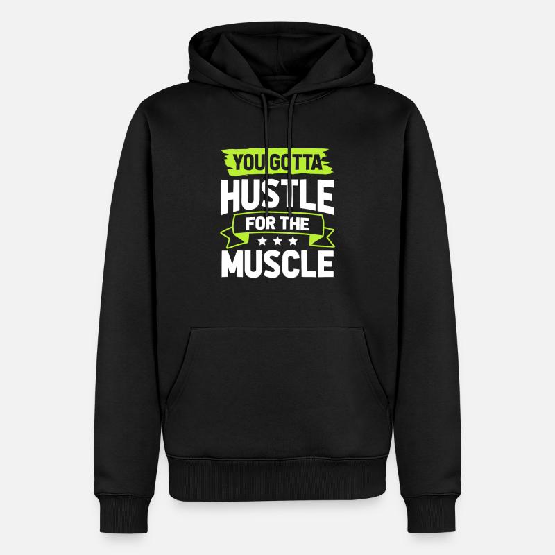 muscles hustle - Men’s Premium Organic Hoodie - black