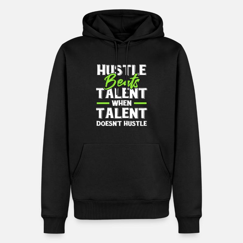 talent hustle - Männer Premium Bio Hoodie - Schwarz