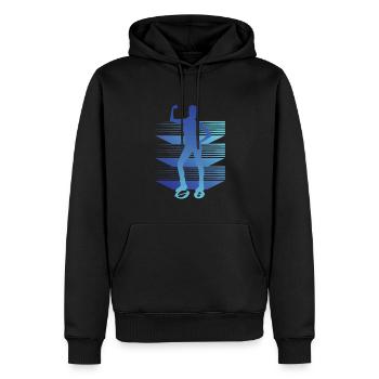 Geometrie Jump Shoes Fitness - Männer Premium Bio Hoodie - Schwarz - Vorne - Nico (187cm)