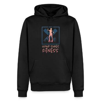 Grunge Jump Shoes Fitness - Männer Premium Bio Hoodie - Schwarz - Vorne - Nico (187cm)