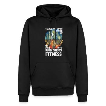 Chaos Jump Chaussures Fitness - Sweat à capuche Premium bio Homme - noir - Devant - Nico (187cm)