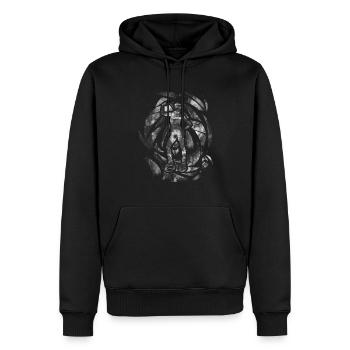 Grunge Jump Shoes Fitness - Männer Premium Bio Hoodie - Schwarz - Vorne - Nico (187cm)