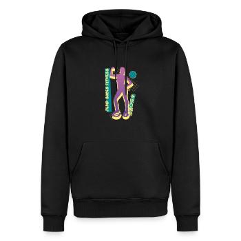Vaporwave Synthwave Jump Chaussures Fitness - Sweat à capuche Premium bio Homme - noir - Devant - Nico (187cm)